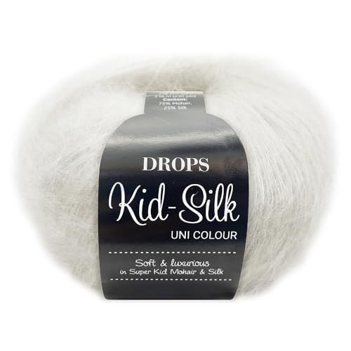 Frida's Wollhaus Drops 25 g Kid-Silk Mohair & Seide Lacegarn Beilaufgarn Flauschig 47 Farben (38 | Kreide) von Frida's Wollhaus