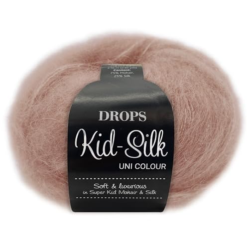 Frida's Wollhaus Drops 25 g Kid-Silk Mohair & Seide Lacegarn Beilaufgarn Flauschig 47 Farben (41 | Puder) von Frida's Wollhaus