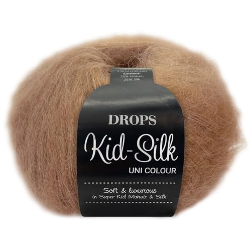 Frida's Wollhaus Drops 25 g Kid-Silk Mohair & Seide Lacegarn Beilaufgarn Flauschig 47 Farben (42 | Mandel) von Frida's Wollhaus