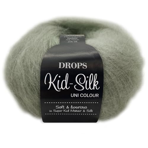 Frida's Wollhaus Drops 25 g Kid-Silk Mohair & Seide Lacegarn Beilaufgarn Flauschig 47 Farben (45 | Milde Minze) von Frida's Wollhaus