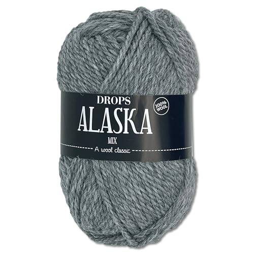 Frida's Wollhaus Drops 50 g Alaska Uni und Mix Häkeln Stricken Filzen Schurwolle 30 Farben (Mix 04 | Grau) von Frida's Wollhaus