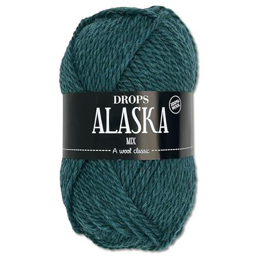 Frida's Wollhaus Drops 50 g Alaska Uni und Mix Häkeln Stricken Filzen Schurwolle 30 Farben (Mix 64 | Nordsee) von Frida's Wollhaus
