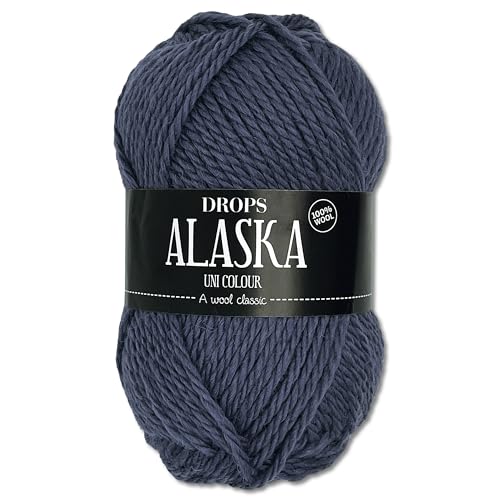 Frida's Wollhaus Drops 50 g Alaska Uni und Mix Häkeln Stricken Filzen Schurwolle 30 Farben (Uni 57 | Jeansblau) von Frida's Wollhaus