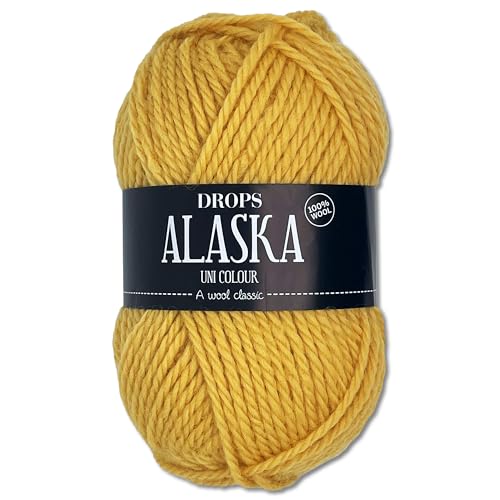 Frida's Wollhaus Drops 50 g Alaska Uni und Mix Häkeln Stricken Filzen Schurwolle 30 Farben (Uni 59 | Zitrone) von Frida's Wollhaus