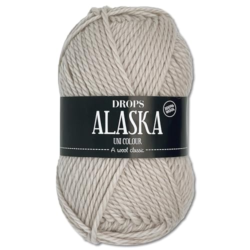 Frida's Wollhaus Drops 50 g Alaska Uni und Mix Häkeln Stricken Filzen Schurwolle 30 Farben (Uni 69 | Perlweiß) von Frida's Wollhaus