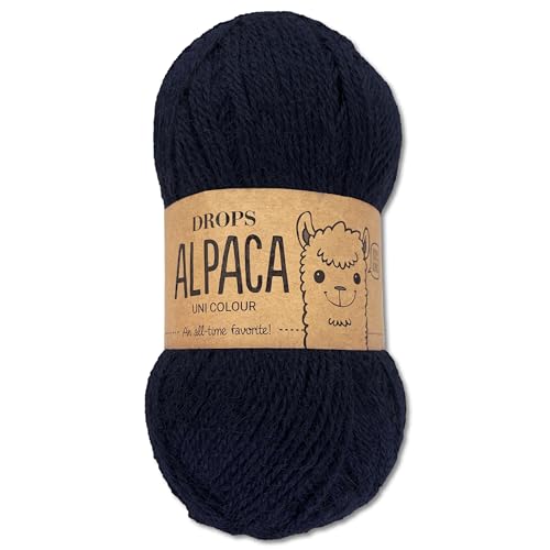 Frida's Wollhaus Drops 50 g Alpaca Alpaka Wolle Garn Häkeln Stricken weich 51 Farben (uni colour 4305 | Indigo Dunkel) von Frida's Wollhaus