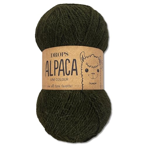 Frida's Wollhaus Drops 50 g Alpaca Alpaka Wolle Garn Häkeln Stricken weich 51 Farben (uni colour 7895 | Loden) von Frida's Wollhaus