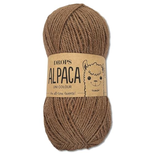Frida's Wollhaus Drops 50 g Alpaca Alpaka Wolle Garn Häkeln Stricken weich 51 Farben (uni colour 9031 | Mandel) von Frida's Wollhaus