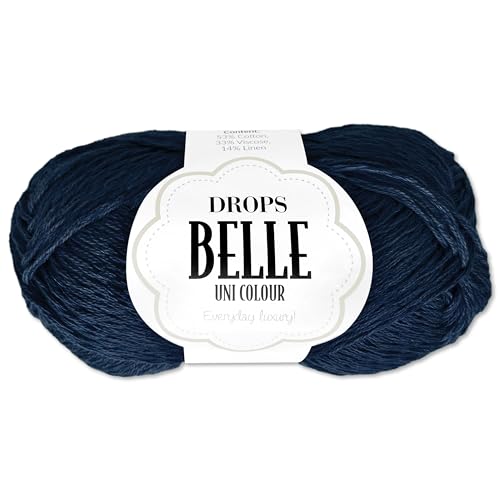 Frida's Wollhaus Drops 50 g Belle Baumwolle Wolle Viscose Leinen Babygarn Sommergarn Stricken Häkeln 20 Farben (20 | Marineblau) von Frida's Wollhaus