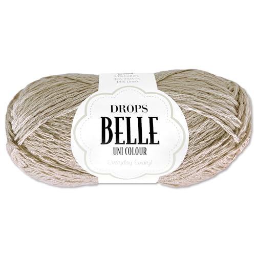 Frida's Wollhaus Drops 50 g Belle Baumwolle Wolle Viscose Leinen Babygarn Sommergarn Stricken Häkeln 20 Farben (24 | Sand) von Frida's Wollhaus