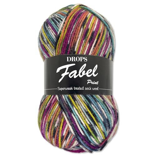 Frida's Wollhaus Drops 50 g Fabel Sockenwolle Schurwolle superwash Garn Stricken Häkeln 45 Farben (920 | Fantasieland) von Frida's Wollhaus