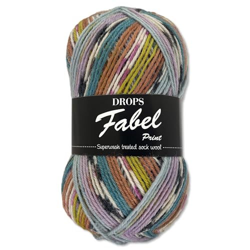 Frida's Wollhaus Drops 50 g Fabel Sockenwolle Schurwolle superwash Garn Stricken Häkeln 45 Farben (923 | Landlust) von Frida's Wollhaus