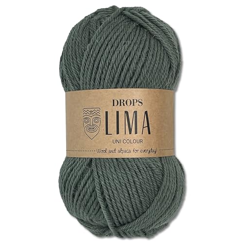 Frida's Wollhaus Drops 50 g Lima Uni Stricken Häkeln Schurwolle Alpaka Filzen 21 Farben (Uni 7810 | Khaki) von Frida's Wollhaus