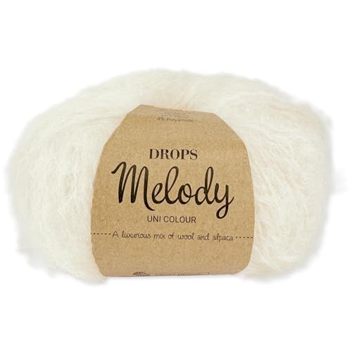 Frida's Wollhaus Drops 50 g Melody Stricken Häkeln Alpaka Schurwolle Alpaca Superweich 23 Farben (01 | Natur) von Frida's Wollhaus