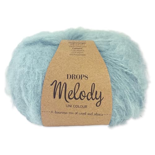 Frida's Wollhaus Drops 50 g Melody Stricken Häkeln Alpaka Schurwolle Alpaca Superweich 23 Farben (09 | Hell Seegrün) von Frida's Wollhaus