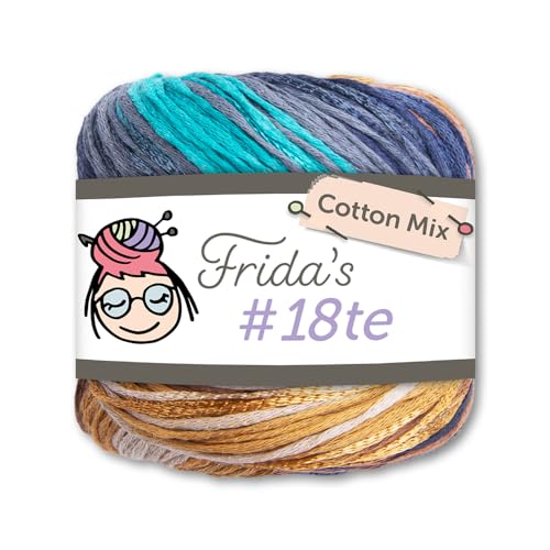 Frida's Wollhaus Frida's 100 g #18te Cotton Mix Farbverlaufsgarn Sommergarn Baumwolle Häkeln Stricken Wolle Garn 18 Farben (3107) von Frida's Wollhaus