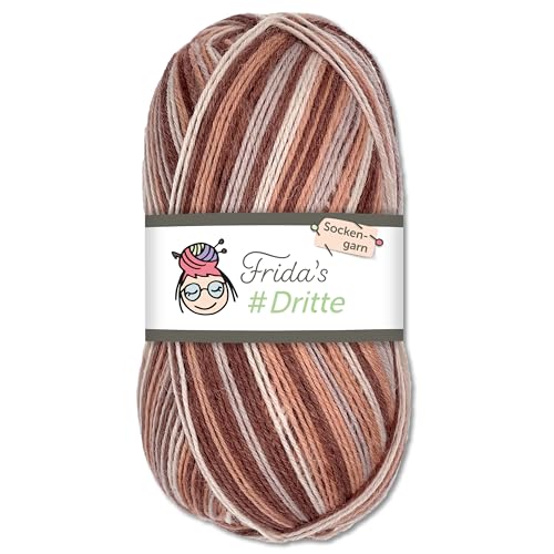 Frida's Wollhaus Frida's 100 g #Dritte Sockenwolle 4-fach Wolle Garn Stricken Häkeln Schurwolle 10 Farben (FW-150-02) von Frida's Wollhaus