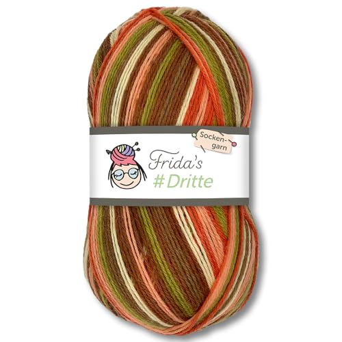 Frida's Wollhaus Frida's 100 g #Dritte Sockenwolle Wolle Garn Stricken Häkeln Schurwolle 10 Farben (FW-140-03) von Frida's Wollhaus