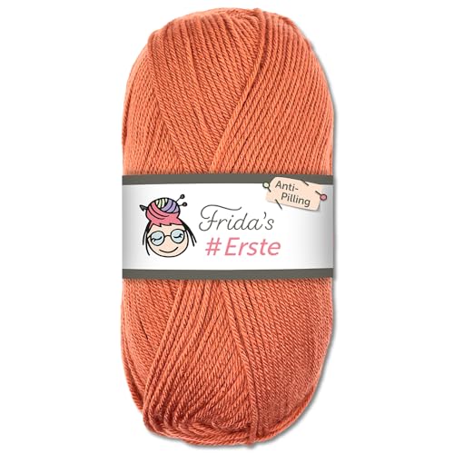 Frida's Wollhaus Frida's 100g #Erste Wolle Anti-Pilling fusselfreie Strick- & Häkelwolle Stricken Häkeln Garn (55 | Terrakotta) von Frida's Wollhaus