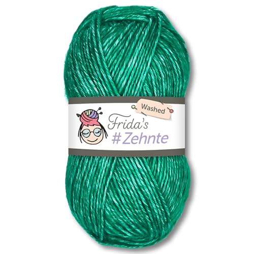 Frida's Wollhaus Frida's 50 g #Zehnte Washed Melange-Farben Stricken Häkeln Wolle Garn 29 Farben (924 | Grün) von Frida's Wollhaus