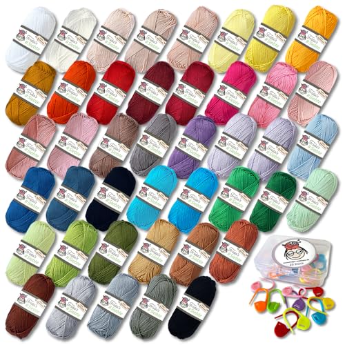 Frida's Wollhaus Frida's Garn-Set #Siebte 10 x 50 g Baumwollgarn ägyptisch 20 x Maschenmarkierer mit Box Frida's Wollhaus Frida's Garn-Set #Siebte 10 x 50 g Baumwollgarn ägyptisch 20 x Maschenmarkierer mit Box von Frida's Wollhaus