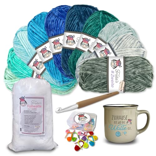 Frida's Wollhaus Frida's Garn-Set Winter 34-teilig #Zweite Chenillegarn Wolle Tasse Häkelnadel Maschenmarkierer Füllwatte Frida's Wollhaus Frida's Garn-Set Winter 34-teilig #Zweite Chenillegarn Wolle Tasse Häkelnadel Maschenmarkierer Füllwatte von Frida's Wollhaus