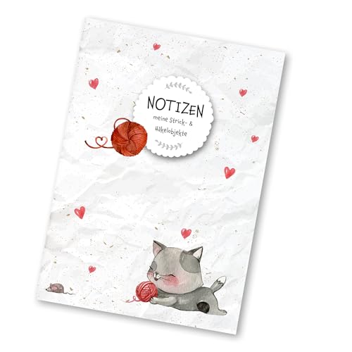 Frida's Wollhaus Frida's Notizheft DIN A5 | 60 Innenseiten Projektbuch Notizbuch Journal Stricken Häkeln Wolle für Skizzen und Notizen (Heft Weiß mit unbedruckten Seiten) von Frida's Wollhaus