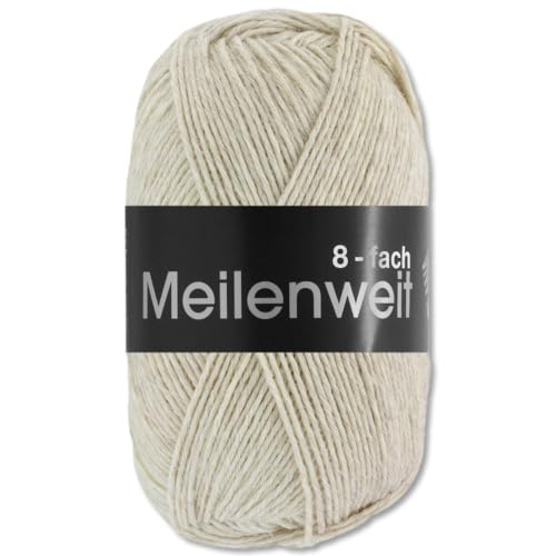 Frida's Wollhaus Lana Grossa 150 g Meilenweit 8-fach 150 Sockenwolle Stricken Garn 16 Farben (9661 | Hellbeige meliert) von Frida's Wollhaus