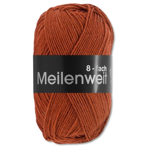 Frida's Wollhaus Lana Grossa 150 g Meilenweit 8-fach 150 Sockenwolle Stricken Garn 16 Farben (9664 | Zimtbraun) von Frida's Wollhaus