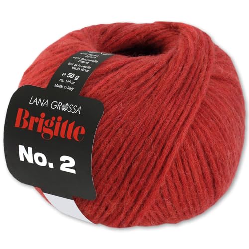 Frida's Wollhaus Lana Grossa 50 g Brigitte No. 2 Netzgarn Wolle Garn Alpaka Baumwolle 46 Farben (59 | Rost) von Frida's Wollhaus
