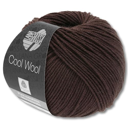 Frida's Wollhaus Lana Grossa 50 g Cool Wool Merinowolle Wolle Garn Häkeln Stricken 38 Farben (2074 | Mokka) von Frida's Wollhaus