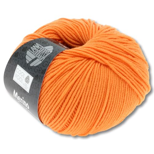 Frida's Wollhaus Lana Grossa 50 g Cool Wool Merinowolle Wolle Garn Häkeln Stricken 38 Farben (418 | Mandarin) von Frida's Wollhaus