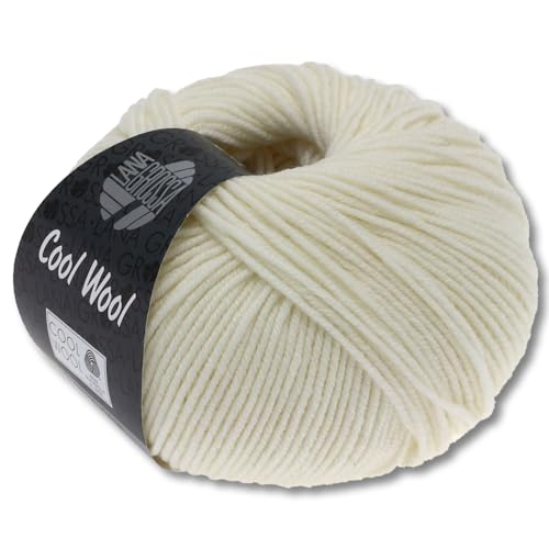 Frida's Wollhaus Lana Grossa 50 g Cool Wool Merinowolle Wolle Garn Häkeln Stricken 38 Farben (432 | Ecru) von Frida's Wollhaus