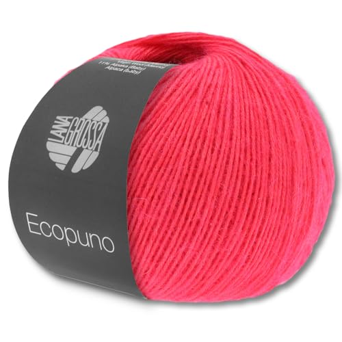 Frida's Wollhaus Lana Grossa 50 g Ecopuno Netzgarn Baumwolle Merino Alpaca Wolle Garn 69 Farben (36 - Himbeer) von Frida's Wollhaus