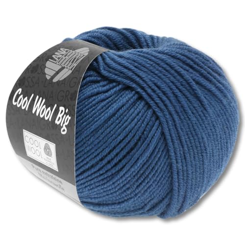 Frida's Wollhaus Lana Grossa 50g Cool Wool Big Merinowolle Wolle Garn Häkeln Stricken 24 Farben (968 | Taubenblau) von Frida's Wollhaus