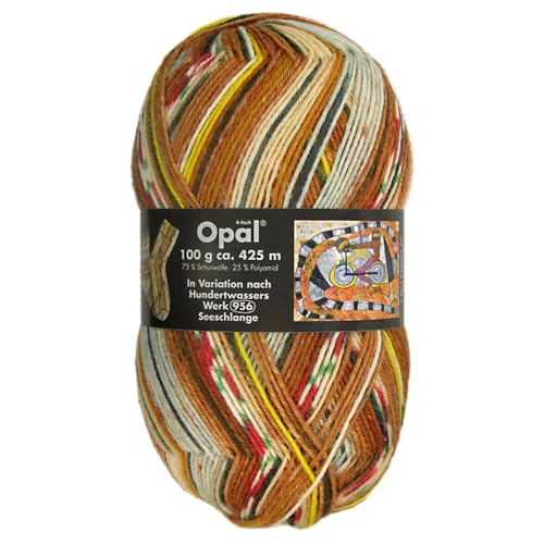 Frida's Wollhaus Opal 100 g Hundertwasser Sockenwolle 4-fach Strümpfe Socken Stricken 24 Farben (1436 | Seeschlange) von Frida's Wollhaus