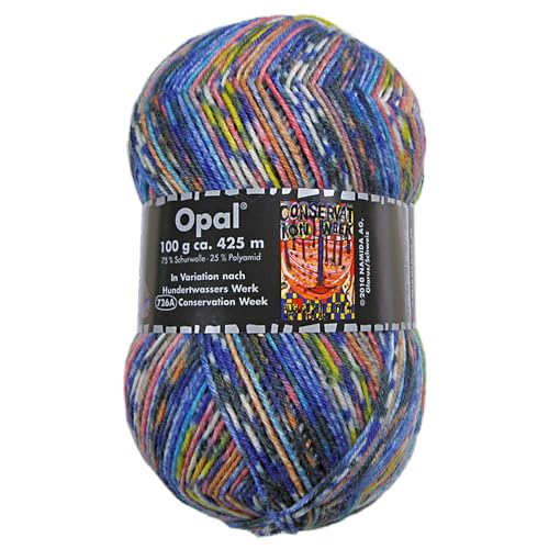 Frida's Wollhaus Opal 100 g Hundertwasser Sockenwolle 4-fach Strümpfe Socken Stricken 24 Farben (3201 | Conservation Week) von Frida's Wollhaus