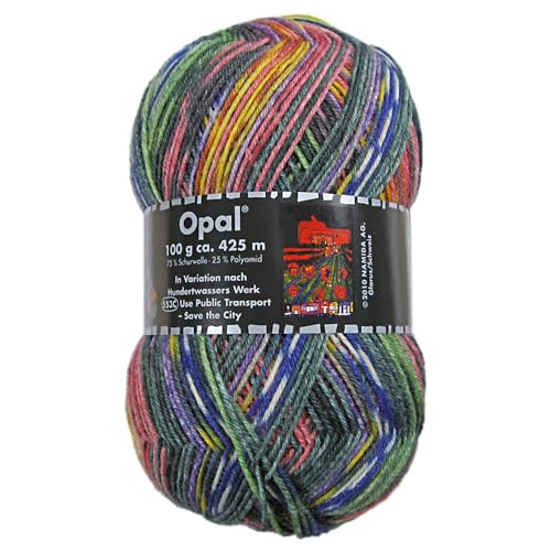 Frida's Wollhaus Opal 100 g Hundertwasser Sockenwolle 4-fach Strümpfe Socken Stricken 24 Farben (3202 | Use Public Transport - Save the City) von Frida's Wollhaus