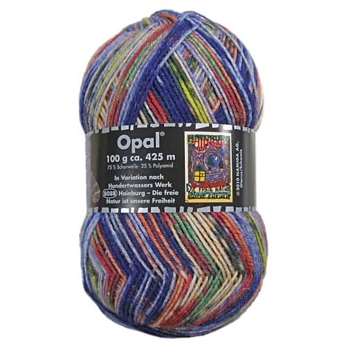 Frida's Wollhaus Opal 100 g Hundertwasser Sockenwolle 4-fach Strümpfe Socken Stricken 24 Farben (3204 | Hainburg - Die Freie Natur ist unsere Freiheit) von Frida's Wollhaus