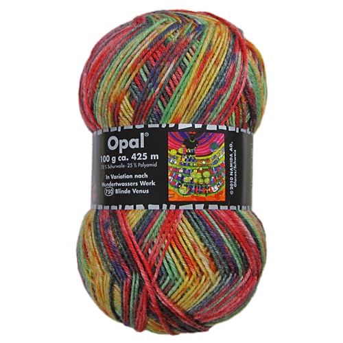 Frida's Wollhaus Opal 100 g Hundertwasser Sockenwolle 4-fach Strümpfe Socken Stricken 24 Farben (3206 | Blinde Venus) von Frida's Wollhaus