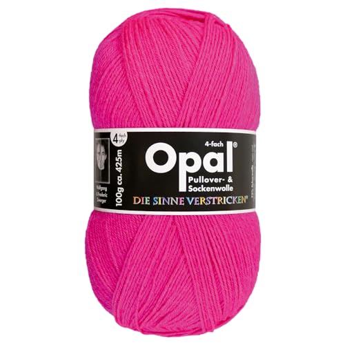 Frida's Wollhaus Opal 100 g Uni 4-fach Sockengarn Strümpfe Stricken filzfrei Wolle 35 Farben (2010 | Neon-Pink) von Frida's Wollhaus