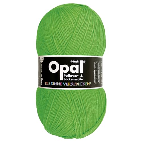 Frida's Wollhaus Opal 100 g Uni 4-fach Sockengarn Strümpfe Stricken filzfrei Wolle 35 Farben (2011 | Neon-Grün) von Frida's Wollhaus