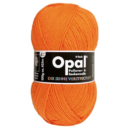 Frida's Wollhaus Opal 100 g Uni 4-fach Sockengarn Strümpfe Stricken filzfrei Wolle 35 Farben (2013 | Neon-Orange) von Frida's Wollhaus