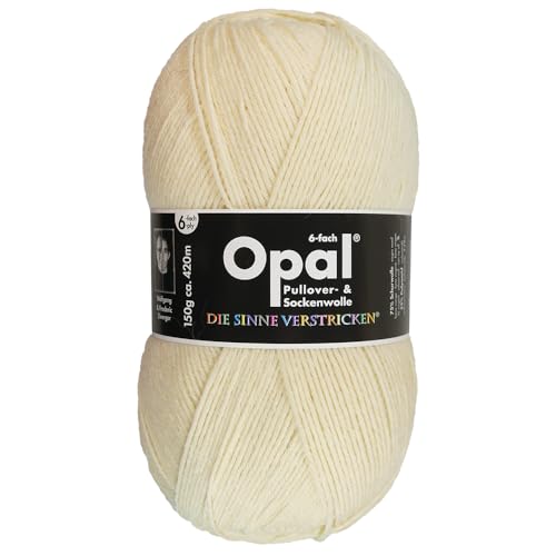 Frida's Wollhaus Opal 150 g Uni 6-fach Sockenwolle Strümpfe Stricken Einfarbig 9 Farben (5300 | Natur) von Frida's Wollhaus