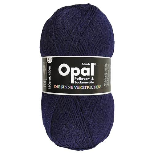 Frida's Wollhaus Opal 150 g Uni 6-fach Sockenwolle Strümpfe Stricken Einfarbig 9 Farben (5302 | Marine) von Frida's Wollhaus