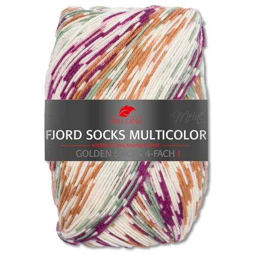 Frida's Wollhaus Pro Lana 100 g Fjord Socks 4-fach Fjord Socks Multicolor Sricken Häkeln Sockenwolle 6 Farben (481) von Frida's Wollhaus
