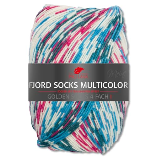 Frida's Wollhaus Pro Lana 100 g Fjord Socks 4-fach Fjord Socks Multicolor Sricken Häkeln Sockenwolle 6 Farben (484) von Frida's Wollhaus