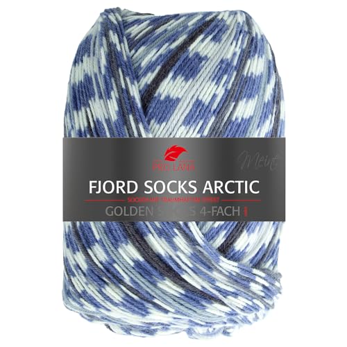 Frida's Wollhaus Pro Lana 100 g Golden Socks 4-fach Fjord Socks Arctic Sockenwolle Garn Stricken 6 Farben (282) von Frida's Wollhaus