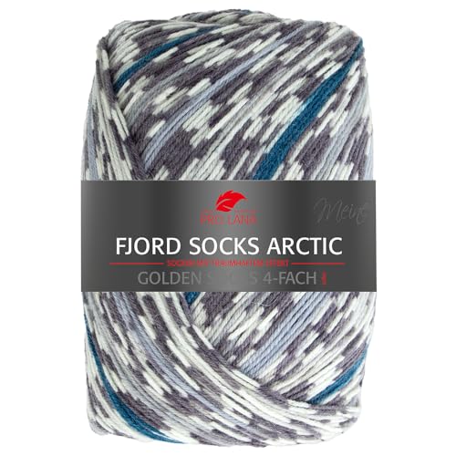 Frida's Wollhaus Pro Lana 100 g Golden Socks 4-fach Fjord Socks Arctic Sockenwolle Garn Stricken 6 Farben (283) von Frida's Wollhaus