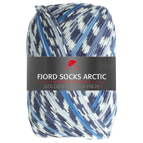 Frida's Wollhaus Pro Lana 100 g Golden Socks 4-fach Fjord Socks Arctic Sockenwolle Garn Stricken 6 Farben (286) von Frida's Wollhaus